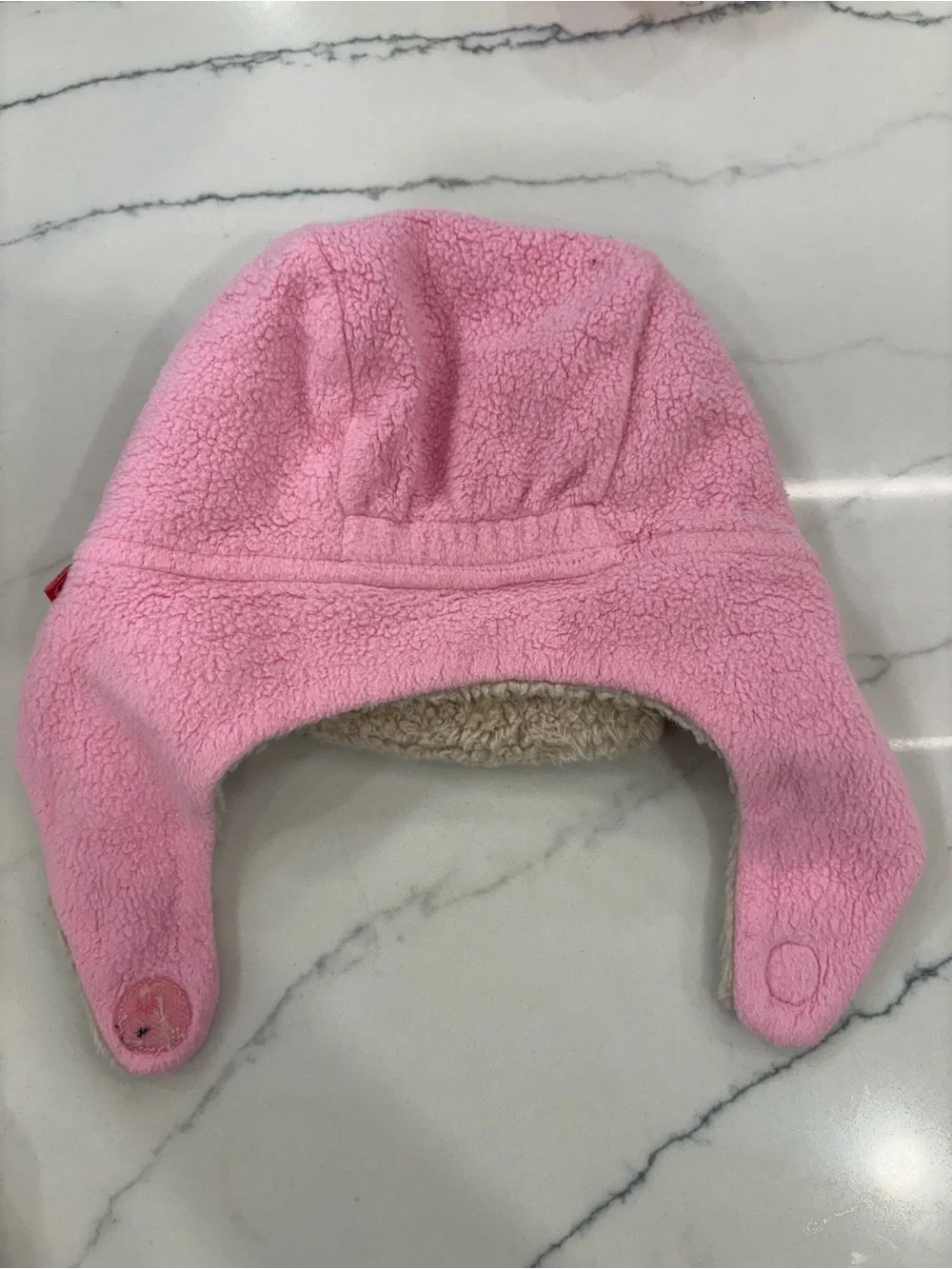 Zutano Pink Sherpa Trapper Hat with Cream Lining